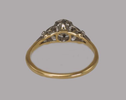 EDWARDIAN SOLITAIRE DIAMOND RING 18CT GOLD PLAT ANTIQUE ENGAGEMENT RING CIRCA 1910 - ADDITIONAL PHOTO 10