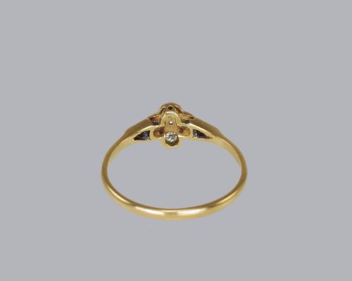 ART DECO 18CT GOLD DIAMOND VINTAGE CLUSTER RING ANTIQUE1920'S ENGLISH DAISY RING - ADDITIONAL PHOTO 6