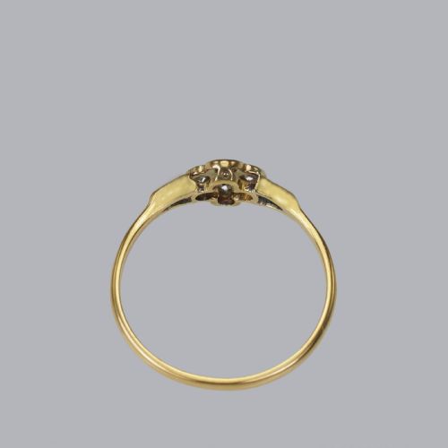 ART DECO 18CT GOLD DIAMOND VINTAGE CLUSTER RING ANTIQUE1920'S ENGLISH DAISY RING - ADDITIONAL PHOTO 8
