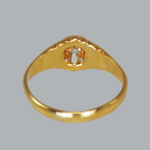 ANTIQUE SOLITAIRE 18CT GOLD OLD CUT DIAMOND VINTAGE RING SIZE T HALLMARKED 1914 - ADDITIONAL PHOTO 10