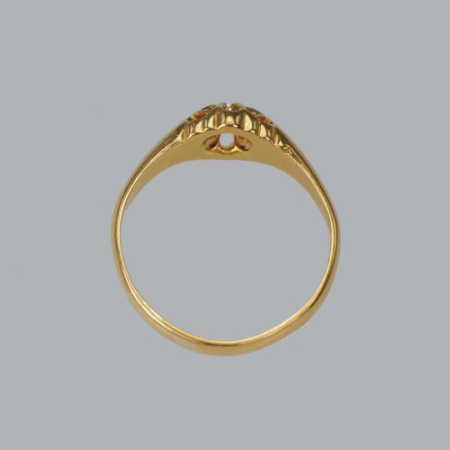 ANTIQUE SOLITAIRE 18CT GOLD OLD CUT DIAMOND VINTAGE RING SIZE T HALLMARKED 1914 - ADDITIONAL PHOTO 11