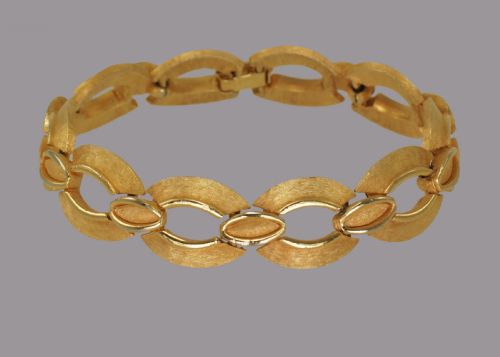 VINTAGE TRIFARI LINK CHAIN NECKLACE BRACELET SET 1960'S SIGNED CROWN T CHARM - ADDITIONAL PHOTO 1