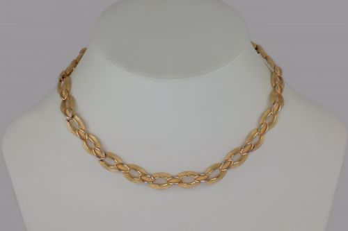 VINTAGE TRIFARI LINK CHAIN NECKLACE BRACELET SET 1960'S SIGNED CROWN T CHARM - ADDITIONAL PHOTO 2