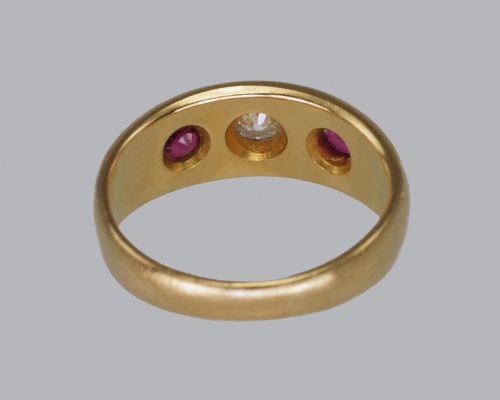 EDWARDIAN RUBY OLD CUT DIAMOND 18CT GOLD ANTIQUE RING HALLMARKED CHESTER 1905 - ADDITIONAL PHOTO 9