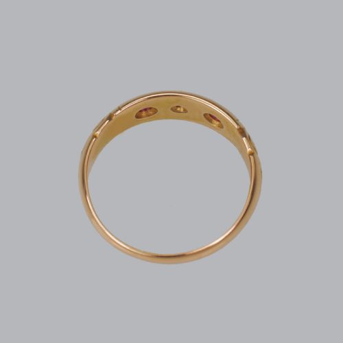 ANTIQUE 15CT GOLD RUBY DIAMOND GYPSY RING VICTORIAN TRILOGY RING CIRCA 1890 - ADDITIONAL PHOTO 4