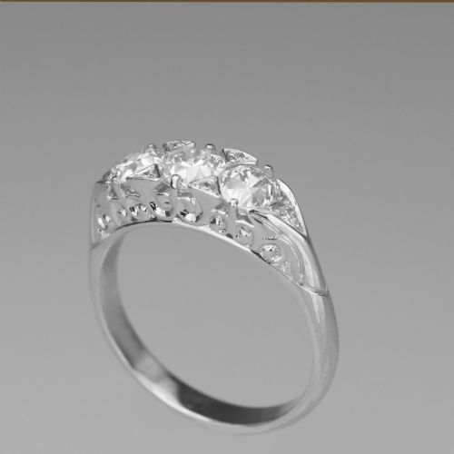 DIAMOND TRILOGY RING 18CT WHITE GOLD 3 STONE 130CT DIAMOND ENGAGEMENT RING - ADDITIONAL PHOTO 10