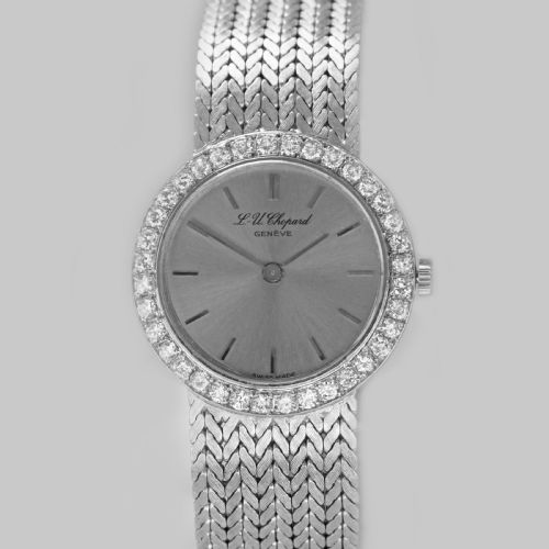 chopard diamond watch 18ct white gold ladies vintage manual wind bracelet watch - CATEGORY: ANTIQUE WATCHES - DATED 1960