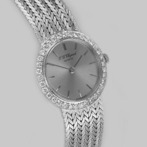 CHOPARD DIAMOND WATCH 18CT WHITE GOLD LADIES VINTAGE MANUAL WIND BRACELET WATCH - ADDITIONAL PHOTO 1