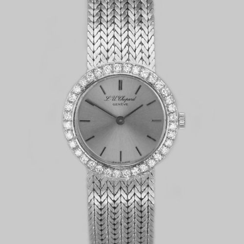 CHOPARD DIAMOND WATCH 18CT WHITE GOLD LADIES VINTAGE MANUAL WIND BRACELET WATCH - ADDITIONAL PHOTO 4