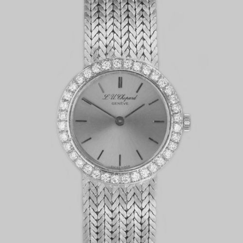 CHOPARD DIAMOND WATCH 18CT WHITE GOLD LADIES VINTAGE MANUAL WIND BRACELET WATCH - ADDITIONAL PHOTO 5