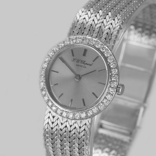 CHOPARD DIAMOND WATCH 18CT WHITE GOLD LADIES VINTAGE MANUAL WIND BRACELET WATCH - ADDITIONAL PHOTO 7