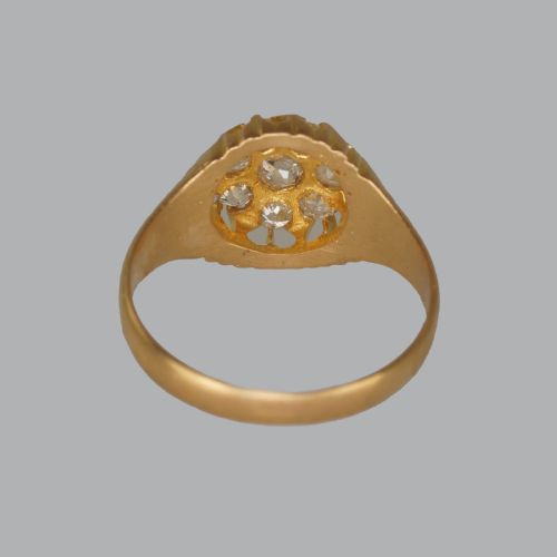 ANTIQUE OLD MINE CUT DIAMOND CLUSTER RING 18CT GOLD EDWARDIAN RING HALLMARKED BIRMINGHAM 1906 - ADDITIONAL PHOTO 10