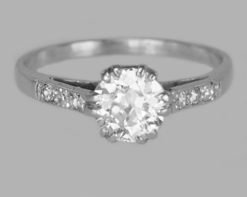 antique 18ct gold solitaire 080ct old cut diamond vintage engagement ring circa 1910 - CATEGORY: ANTIQUE JEWELLERY - DATED 1910