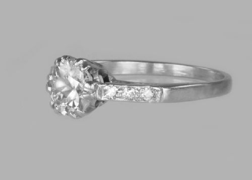 ANTIQUE 18CT GOLD SOLITAIRE 080CT OLD CUT DIAMOND VINTAGE ENGAGEMENT RING CIRCA 1910 - ADDITIONAL PHOTO 5