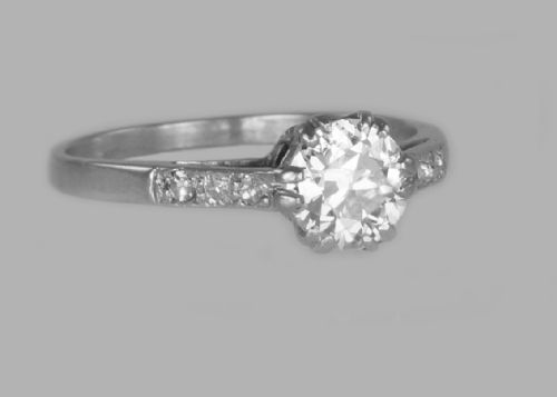 ANTIQUE 18CT GOLD SOLITAIRE 080CT OLD CUT DIAMOND VINTAGE ENGAGEMENT RING CIRCA 1910 - ADDITIONAL PHOTO 7