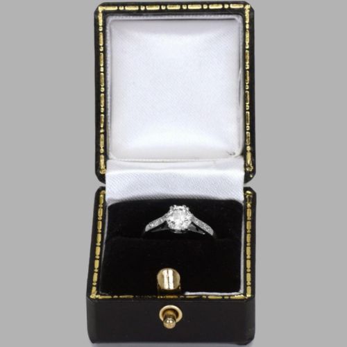 ANTIQUE 18CT GOLD SOLITAIRE 080CT OLD CUT DIAMOND VINTAGE ENGAGEMENT RING CIRCA 1910 - ADDITIONAL PHOTO 8