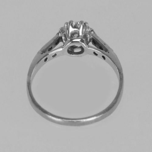 ANTIQUE 18CT GOLD SOLITAIRE 080CT OLD CUT DIAMOND VINTAGE ENGAGEMENT RING CIRCA 1910 - ADDITIONAL PHOTO 9