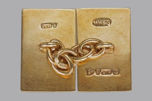 ART DECO CUFFLINKS 9CT GOLD HALLMARKED CHESTER 1939 ENGINE TURNED CUFF LINKS - ADDITIONAL PHOTO 6