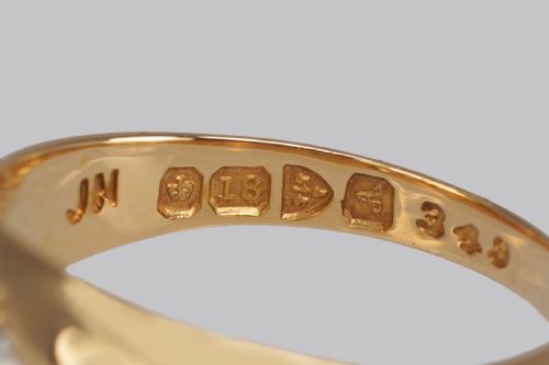 ANTIQUE 18CT GOLD OLD CUT DIAMOND GYPSY TRILOGY RING HALLMARKED CHESTER 1901 - ADDITIONAL PHOTO 5