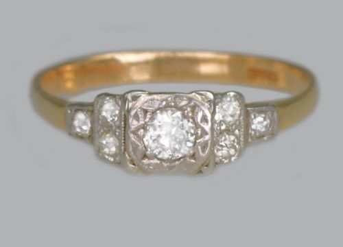 ANTIQUE OLD MINE CUT DIAMOND RING 18CT GOLD EDWARDIAN ENGAGEMENT RING - ADDITIONAL PHOTO 3