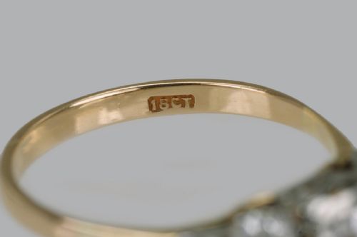 ANTIQUE OLD MINE CUT DIAMOND RING 18CT GOLD EDWARDIAN ENGAGEMENT RING - ADDITIONAL PHOTO 6