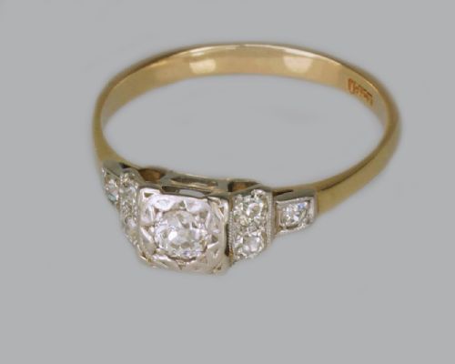ANTIQUE OLD MINE CUT DIAMOND RING 18CT GOLD EDWARDIAN ENGAGEMENT RING - ADDITIONAL PHOTO 8
