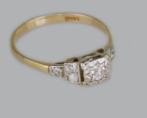ANTIQUE OLD MINE CUT DIAMOND RING 18CT GOLD EDWARDIAN ENGAGEMENT RING - ADDITIONAL PHOTO 10