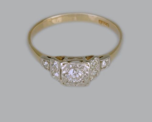 ANTIQUE OLD MINE CUT DIAMOND RING 18CT GOLD EDWARDIAN ENGAGEMENT RING - ADDITIONAL PHOTO 11