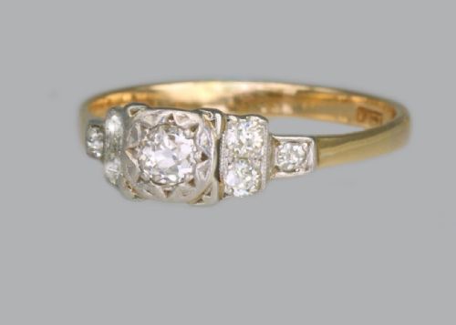 ANTIQUE OLD MINE CUT DIAMOND RING 18CT GOLD EDWARDIAN ENGAGEMENT RING - ADDITIONAL PHOTO 12
