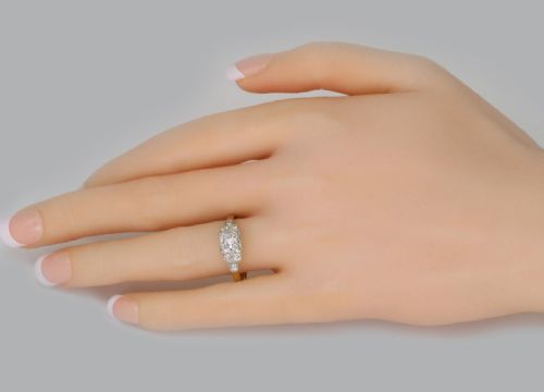 ANTIQUE OLD MINE CUT DIAMOND RING 18CT GOLD EDWARDIAN ENGAGEMENT RING - ADDITIONAL PHOTO 13