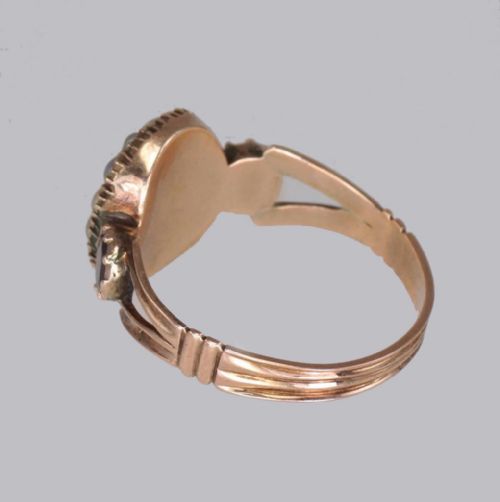 GEORGIAN GARNET NATURAL PEARL RING 15CT ROSE GOLD ANTIQUE RING CIRCA 1820 - ADDITIONAL PHOTO 8