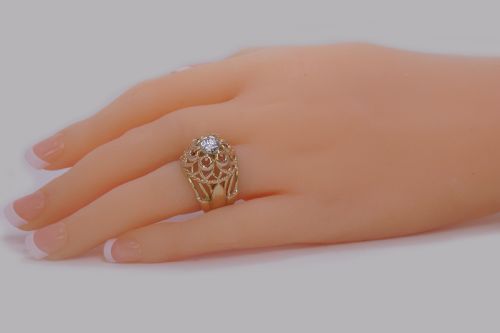 VINTAGE CARTIER DIAMOND RING 18CT GOLD DRESS RING CARTIER PARIS COCKTAIL RING - ADDITIONAL PHOTO 5
