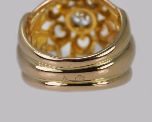 VINTAGE CARTIER DIAMOND RING 18CT GOLD DRESS RING CARTIER PARIS COCKTAIL RING - ADDITIONAL PHOTO 8
