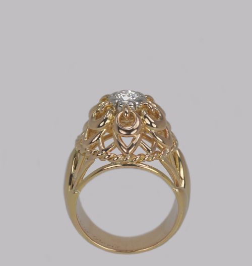VINTAGE CARTIER DIAMOND RING 18CT GOLD DRESS RING CARTIER PARIS COCKTAIL RING - ADDITIONAL PHOTO 9