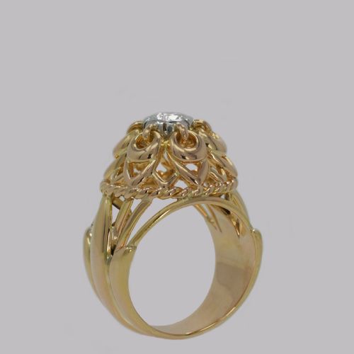 VINTAGE CARTIER DIAMOND RING 18CT GOLD DRESS RING CARTIER PARIS COCKTAIL RING - ADDITIONAL PHOTO 11