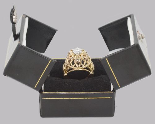 VINTAGE CARTIER DIAMOND RING 18CT GOLD DRESS RING CARTIER PARIS COCKTAIL RING - ADDITIONAL PHOTO 12