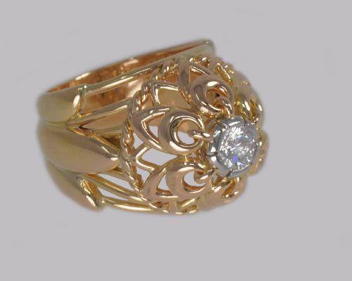 VINTAGE CARTIER DIAMOND RING 18CT GOLD DRESS RING CARTIER PARIS COCKTAIL RING - ADDITIONAL PHOTO 13