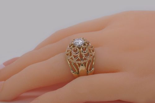 VINTAGE CARTIER DIAMOND RING 18CT GOLD DRESS RING CARTIER PARIS COCKTAIL RING - ADDITIONAL PHOTO 16