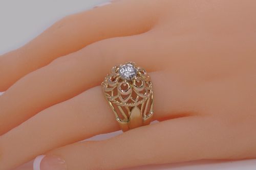 VINTAGE CARTIER DIAMOND RING 18CT GOLD DRESS RING CARTIER PARIS COCKTAIL RING - ADDITIONAL PHOTO 17