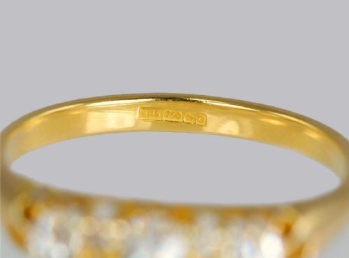 OLD MINE CUT ROSE CUT DIAMOND TRILOGY RING VINTAGE 18CT GOLD ENGAGEMENT RING - ADDITIONAL PHOTO 7