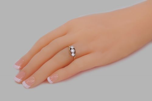 ART DECO TRILOGY RING ANTIQUE 090CT OLD CUT DIAMOND 18CT GOLD 1920'S TWIST RING - ADDITIONAL PHOTO 9