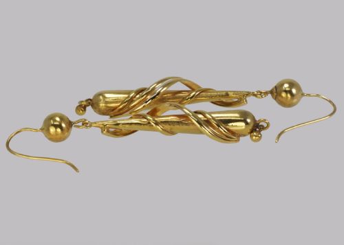 VICTORIAN 18CT GOLD DROP EARRINGS ANTIQUE 2 12 LONG DANGLING EARRINGS CIRCA1880 - ADDITIONAL PHOTO 4
