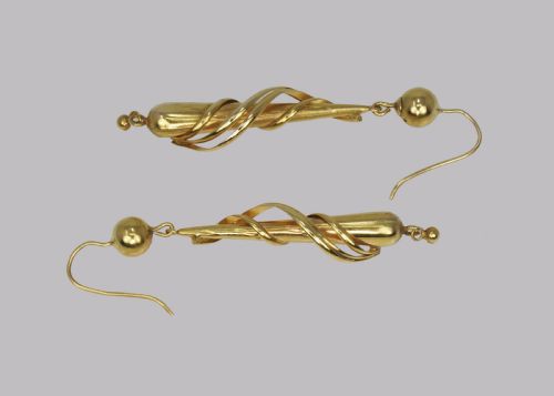 VICTORIAN 18CT GOLD DROP EARRINGS ANTIQUE 2 12 LONG DANGLING EARRINGS CIRCA1880 - ADDITIONAL PHOTO 6