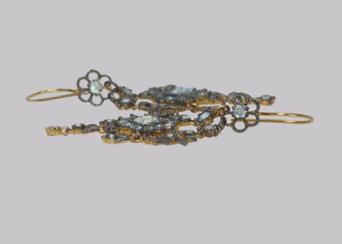 VICTORIAN TOPAZ CHANDELIER DANGLE EARRINGS ANTIQUE 2 12 DROP EARRINGS CIRCA 1890 - ADDITIONAL PHOTO 1