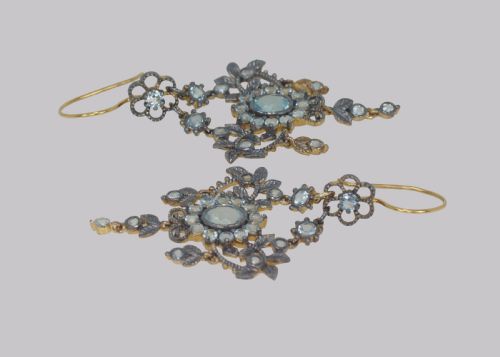 VICTORIAN TOPAZ CHANDELIER DANGLE EARRINGS ANTIQUE 2 12 DROP EARRINGS CIRCA 1890 - ADDITIONAL PHOTO 2