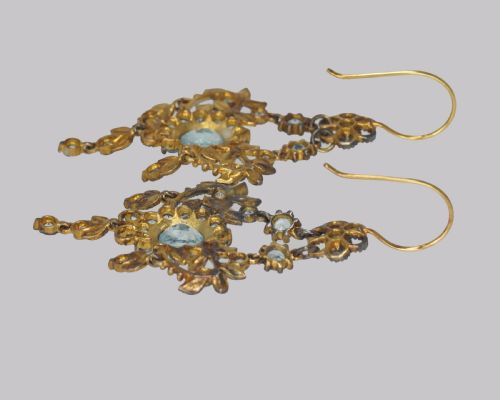 VICTORIAN TOPAZ CHANDELIER DANGLE EARRINGS ANTIQUE 2 12 DROP EARRINGS CIRCA 1890 - ADDITIONAL PHOTO 3
