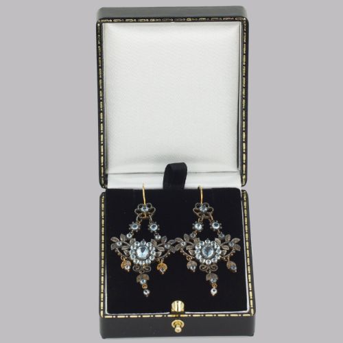 VICTORIAN TOPAZ CHANDELIER DANGLE EARRINGS ANTIQUE 2 12 DROP EARRINGS CIRCA 1890 - ADDITIONAL PHOTO 4