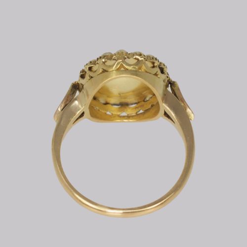 ANTIQUE GARNET NATURAL PEARL RING MID VICTORIAN 18CT GOLD RING CIRCA 1860 - ADDITIONAL PHOTO 8