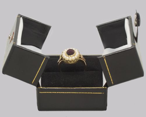 ANTIQUE GARNET NATURAL PEARL RING MID VICTORIAN 18CT GOLD RING CIRCA 1860 - ADDITIONAL PHOTO 13
