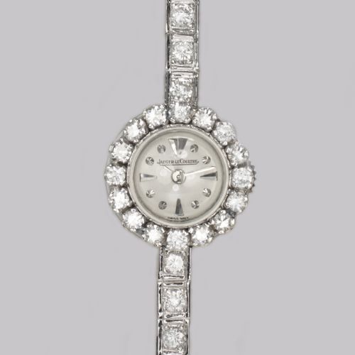 jaegerlecoultre diamond bracelet watch ladies vintage 18ct gold 1950's watch - CATEGORY: ANTIQUE JEWELLERY - DATED 1950